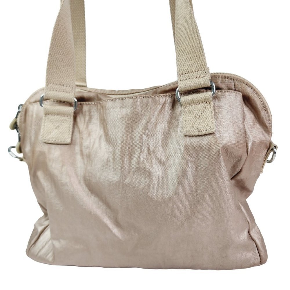 Kipling Elysia Metallic Shoulder Bag Rose Gold Strap‎ Zipper Medium Travel - Picture 3 of 15